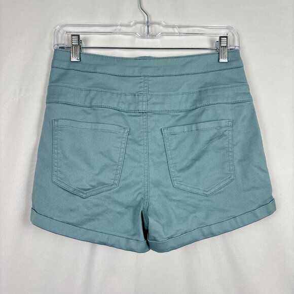 Tinseltown High-Rise Shorts Junior Size 7 Sea Foam Green Stretch Casual - Picture 2 of 13
